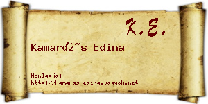 Kamarás Edina névjegykártya